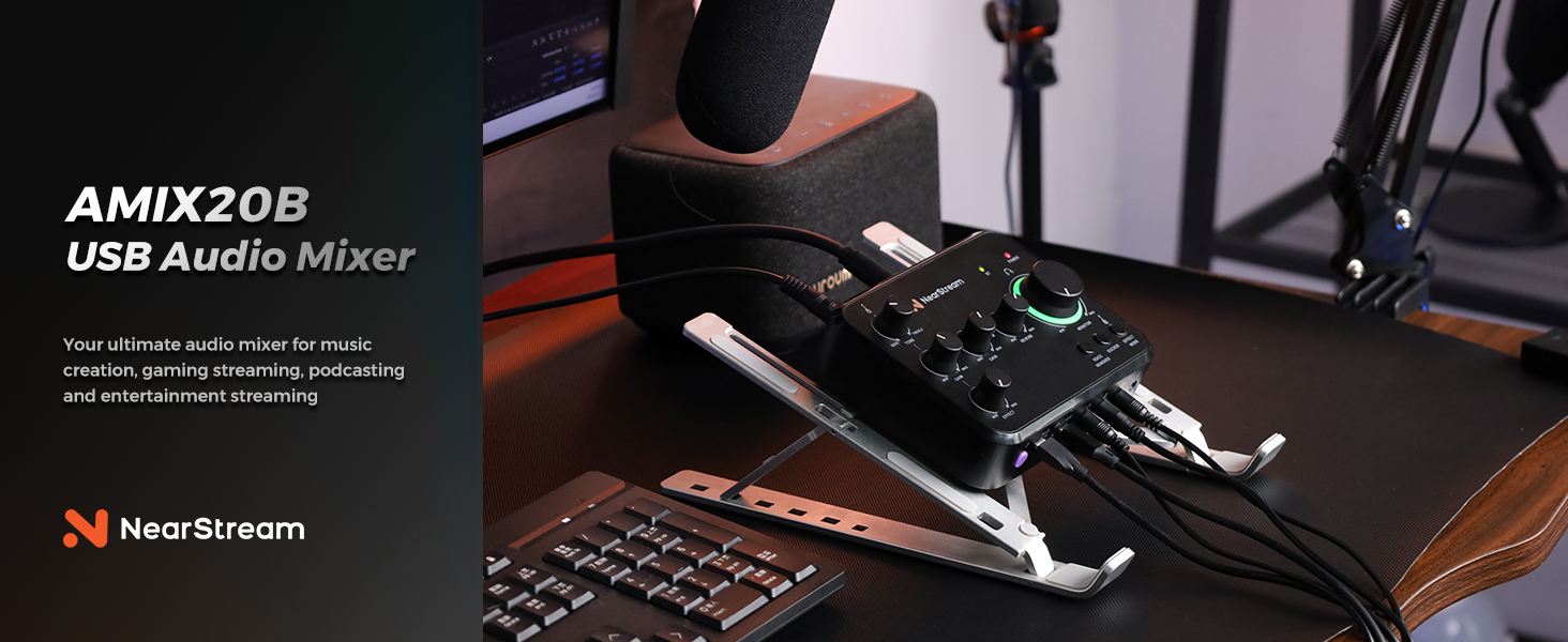 NearStream AMIX20B オーディオインターフェイス NearStream AMIX20B - CONTENT CREATION AUDIO MIXER